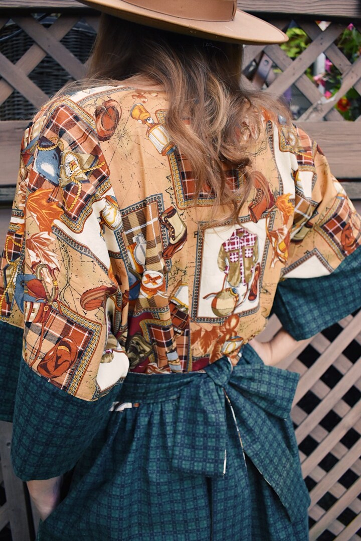 Running Horses Vintage Cotton Fabric Panel Kimono Sleeve Midi Dress | MakerPlace by Michaels Running Horses Vintage Cotton Fabric Panel Kimono Sleeve Midi Dress | MakerPlace by Michaels
